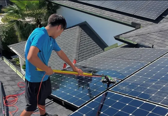 Clean solar panels on a Houston home