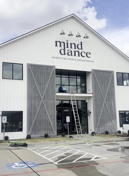 Gleam Clean commercial exterior cleaning at the Mind Dance building in Houston
